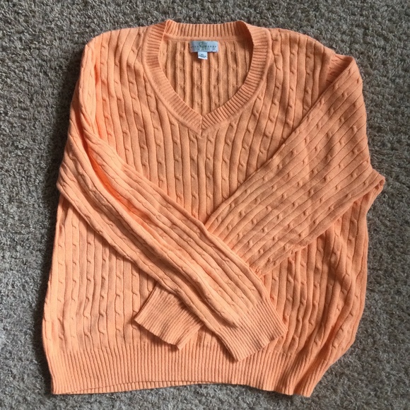 Studio Works Cable Knit Peach Sweater - Picture 13 of 17